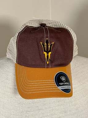 Arizona State Sun Devils ASU Trident Logo Top of the World Offroad Trucker Snapb